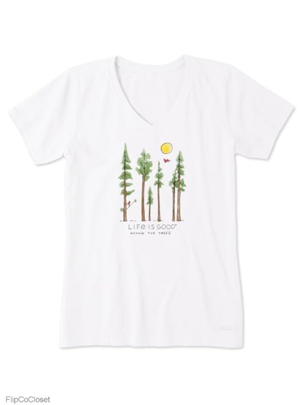 Womens Short Sleeve Graphic Tee Crusher V-Neck Cotton Casual T-Shirt